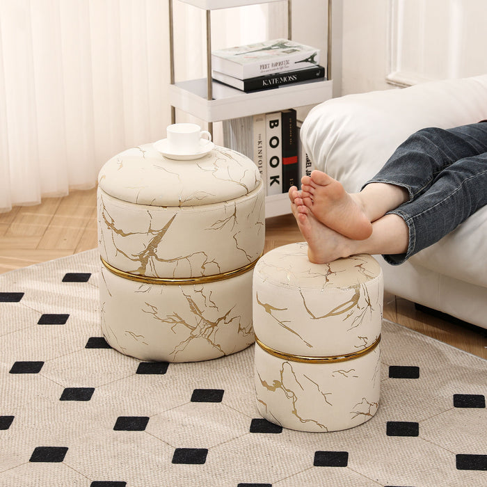 Sena velvet storage ottoman