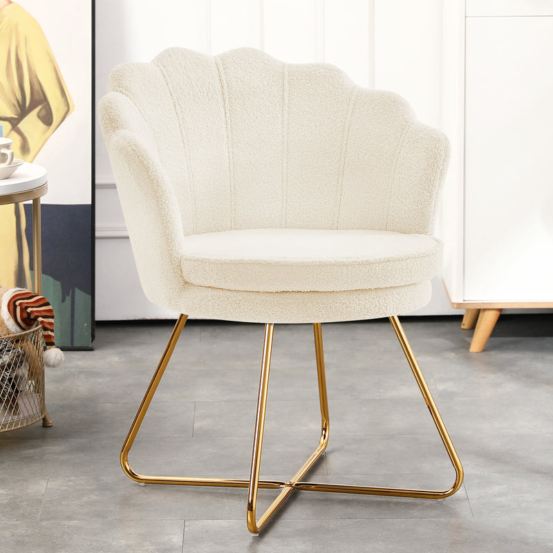 Shell-Shaped Swivel Vanity Chair