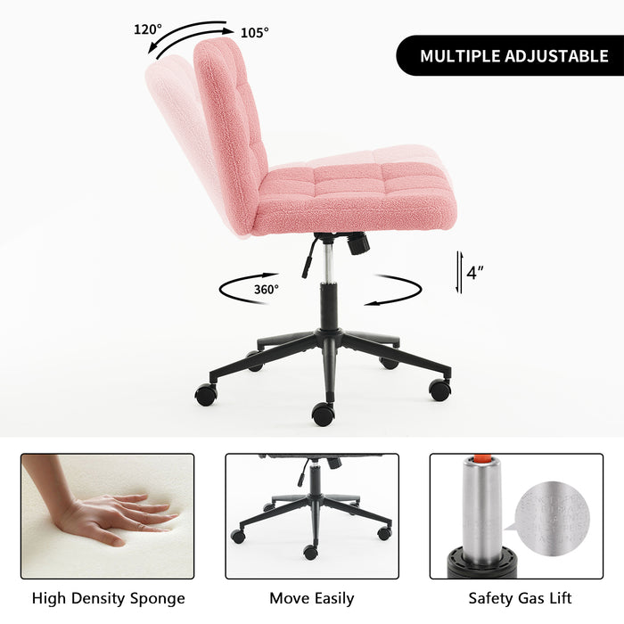 Keavey PU Leather Swivel Home Office Chair White