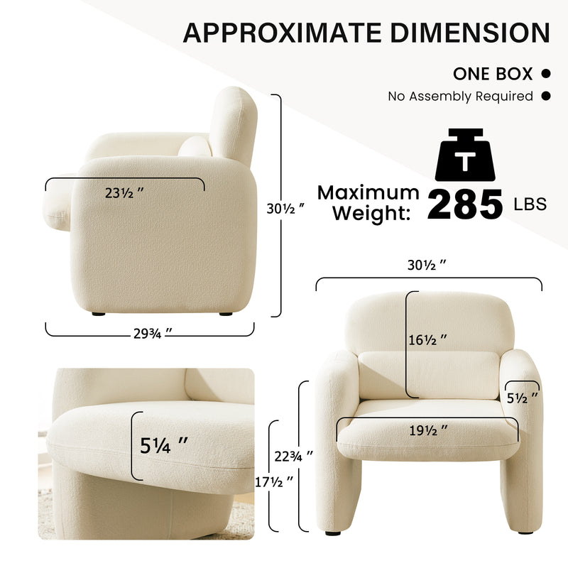 Wide and Deep Seat Chenille Lounge Chair,