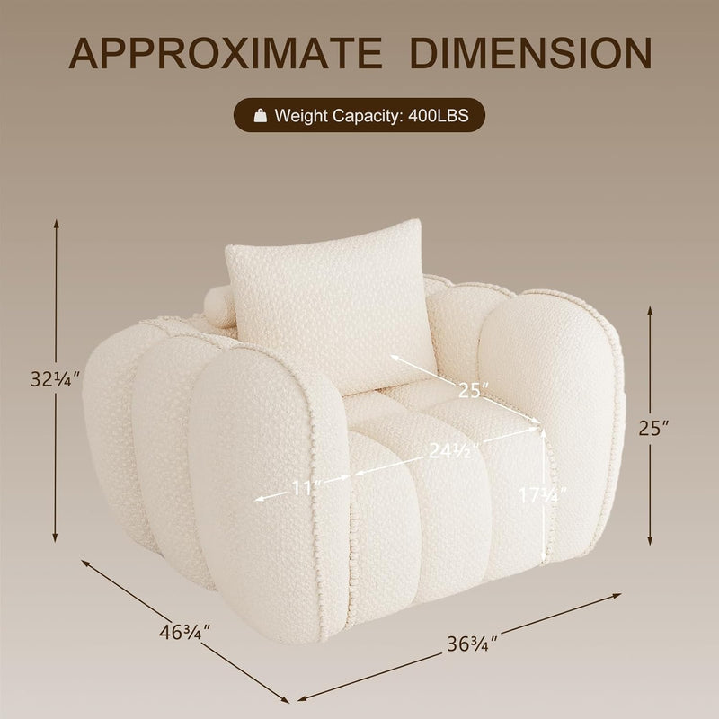 Pumpkin-Shaped Modern Accent Sofa Chair