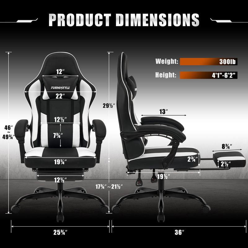 Gaming Chair with Footrest