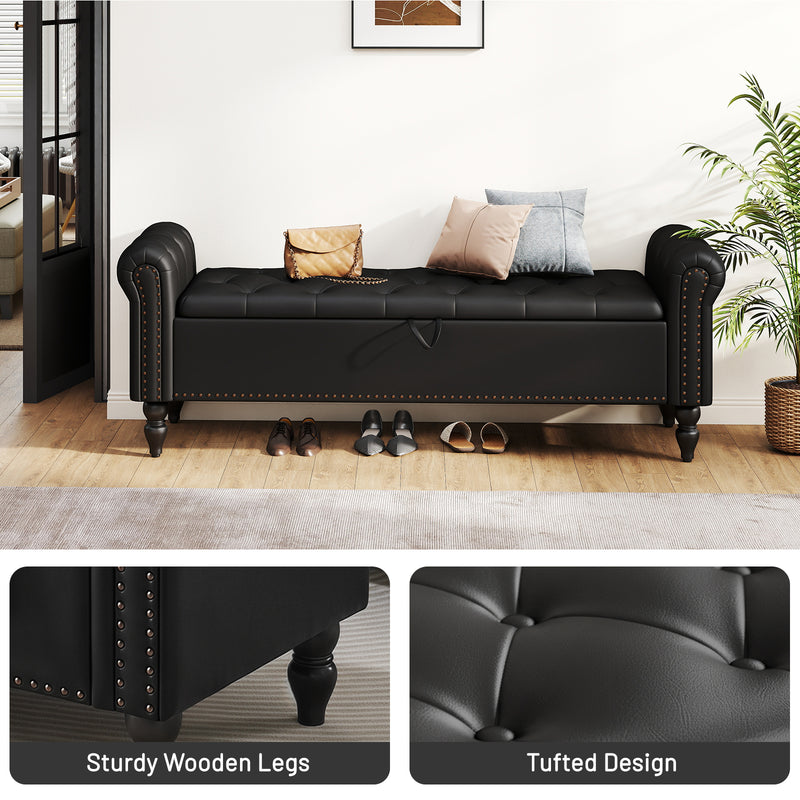 furniliving 63" Ottoman Bench With Storage
