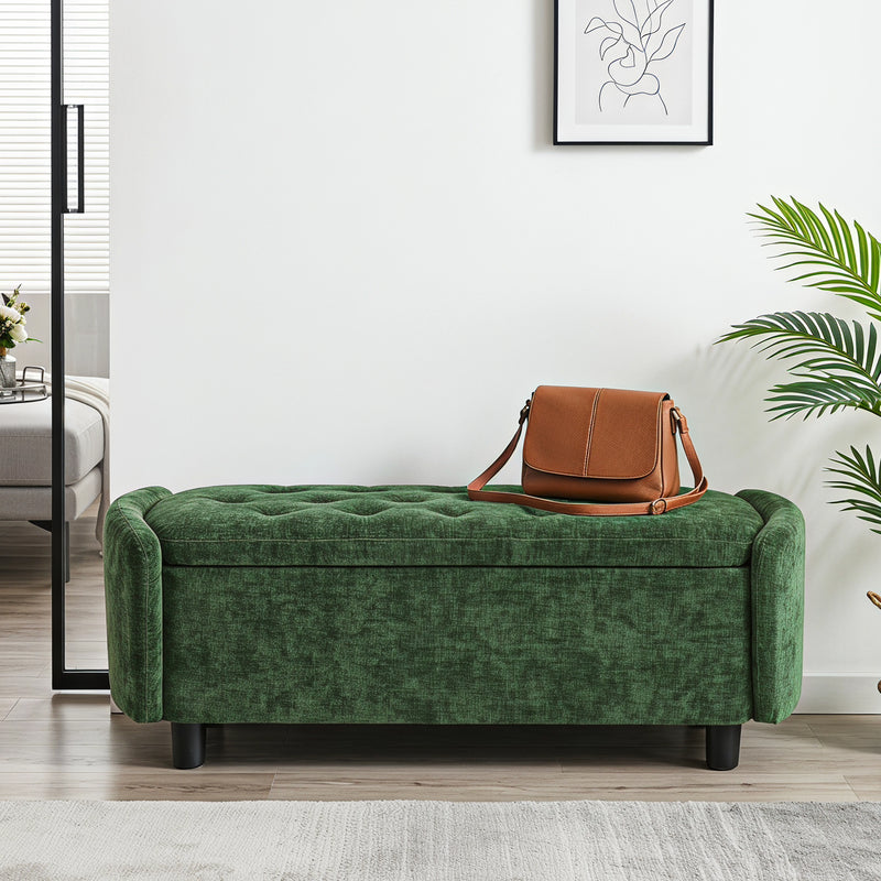 46.5‘’ Chenille Storage Bench