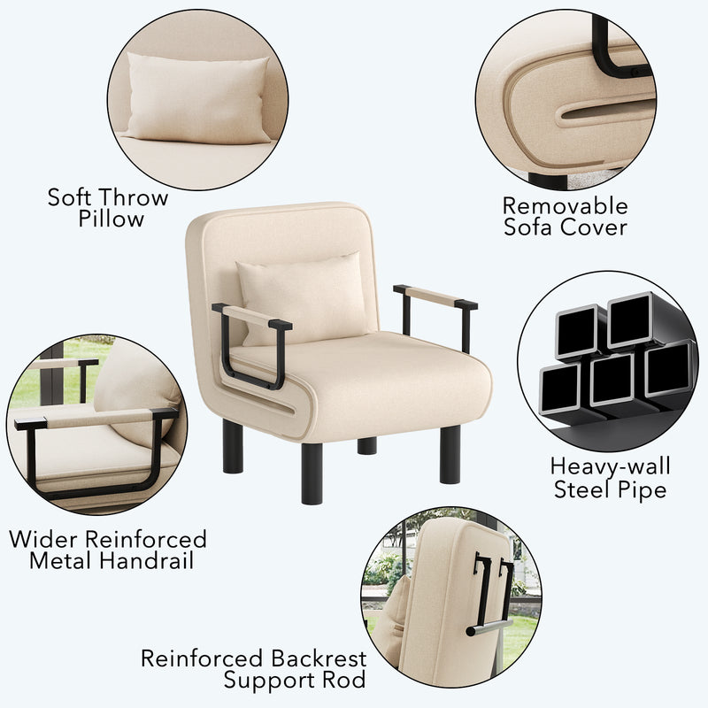 Furniliving Foldable Sofa Chair 4-in-1 Multi-Functional Lounge Chair