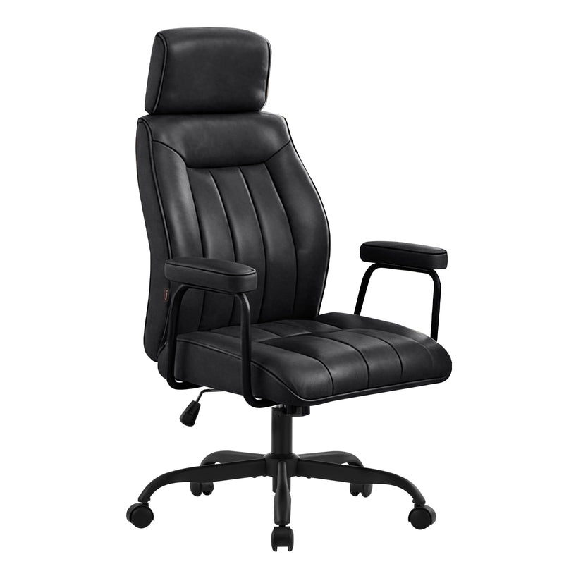 Mid-Century High Back Leather Executive Chair