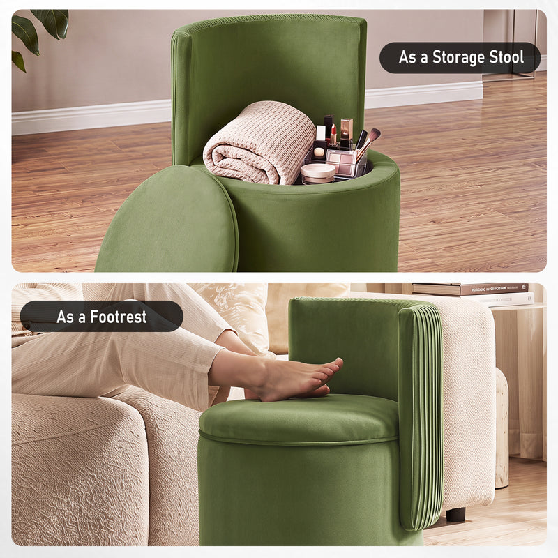 360° Swivel Accent Chair,Velvet Vanity With Storage