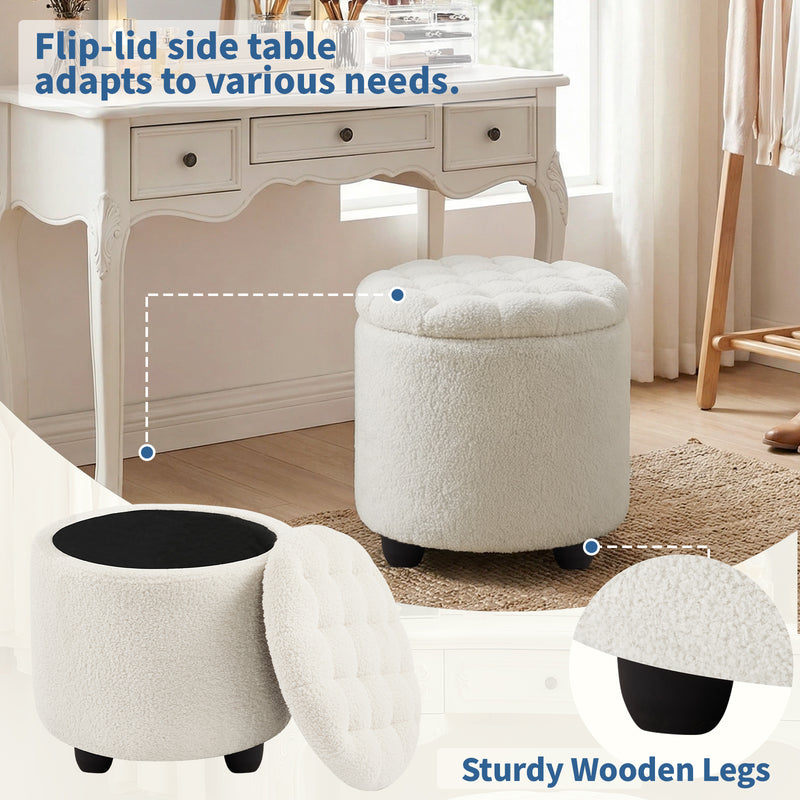Avers Linen Upholstered Storage Ottoman