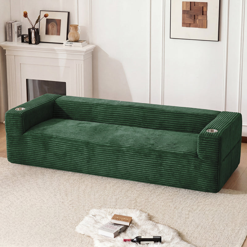 92'' Oversize boneless Sofa,Modern Loveseat with Cup Holder