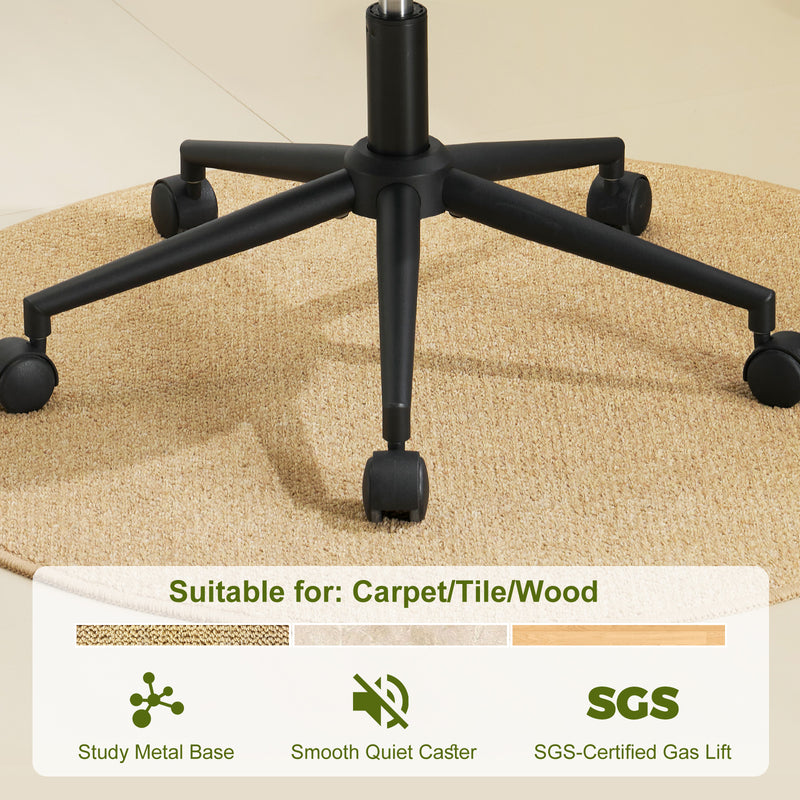 Armless Office Chair with Wheels
