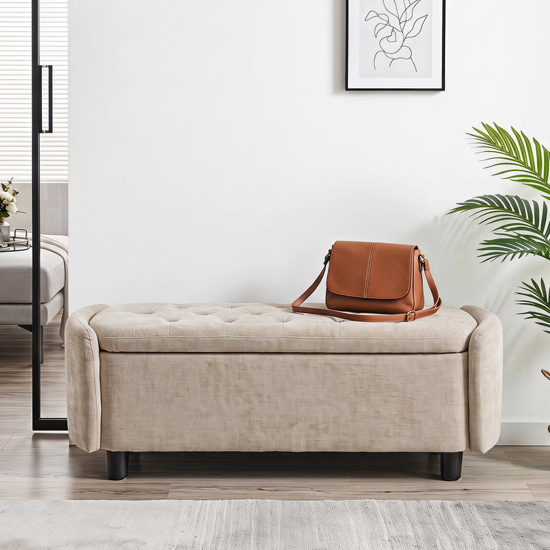 46.5‘’ Chenille Storage Bench