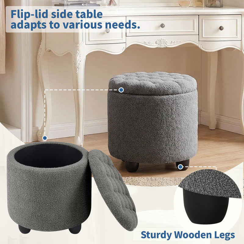 Avers Linen Upholstered Storage Ottoman