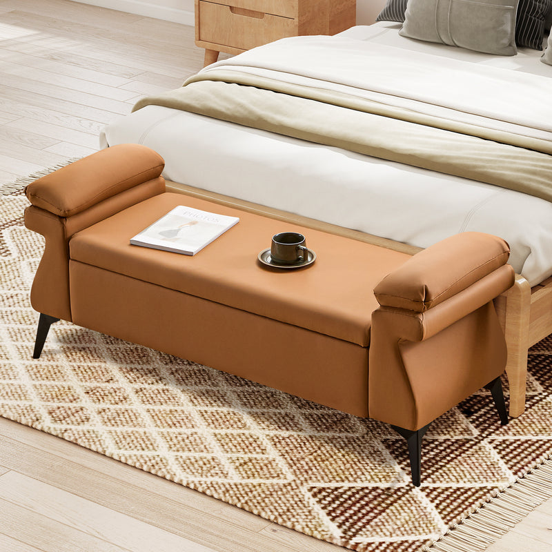51” Storage Bench with Armrest Cushion