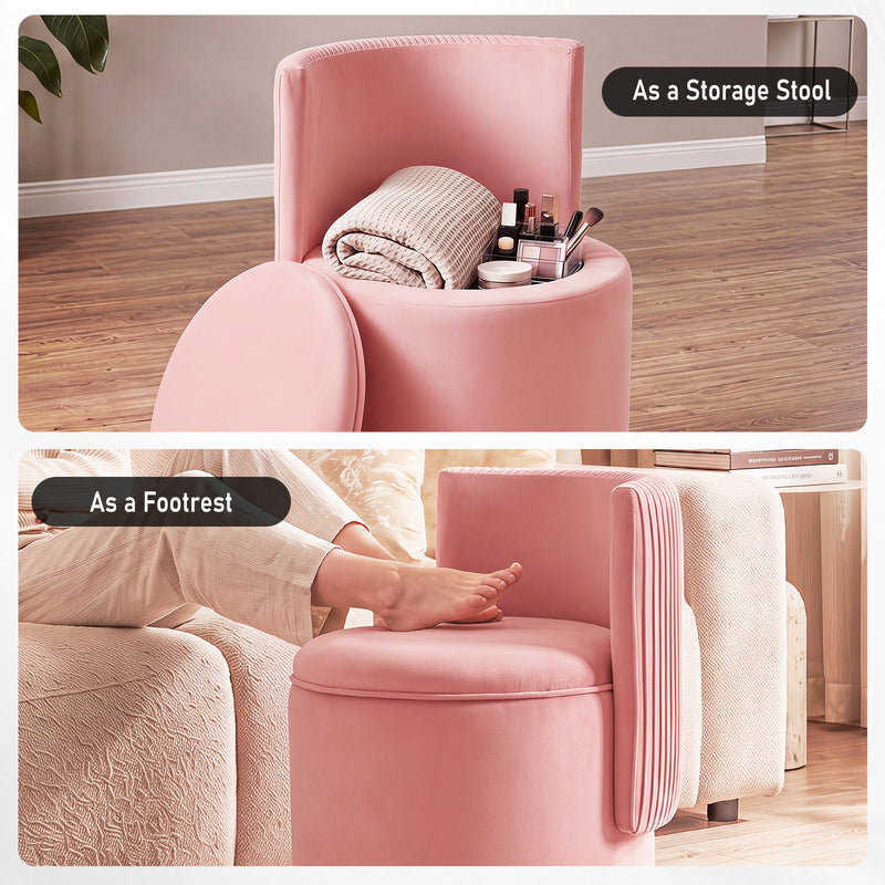 360° Swivel Accent Chair,Velvet Vanity With Storage