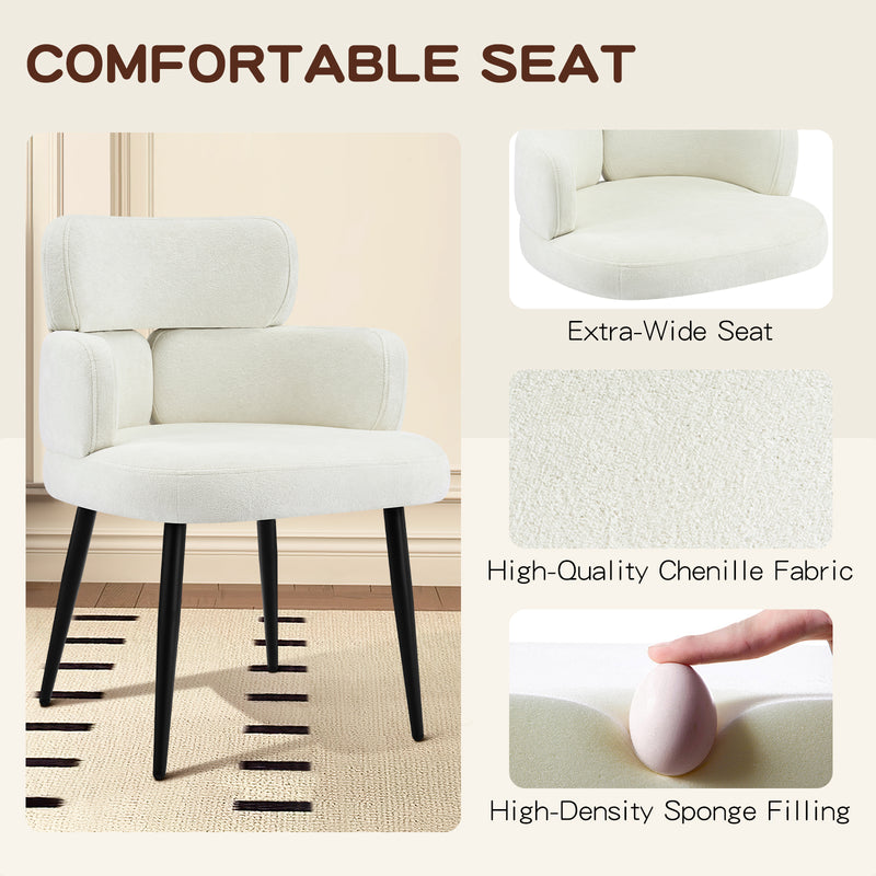 Modern Accent Dining Chair ,Upholstered Vanity Chair With Arms