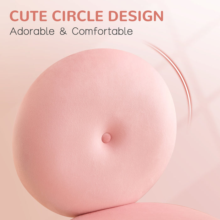 Velvet Vanity Chair with Casters