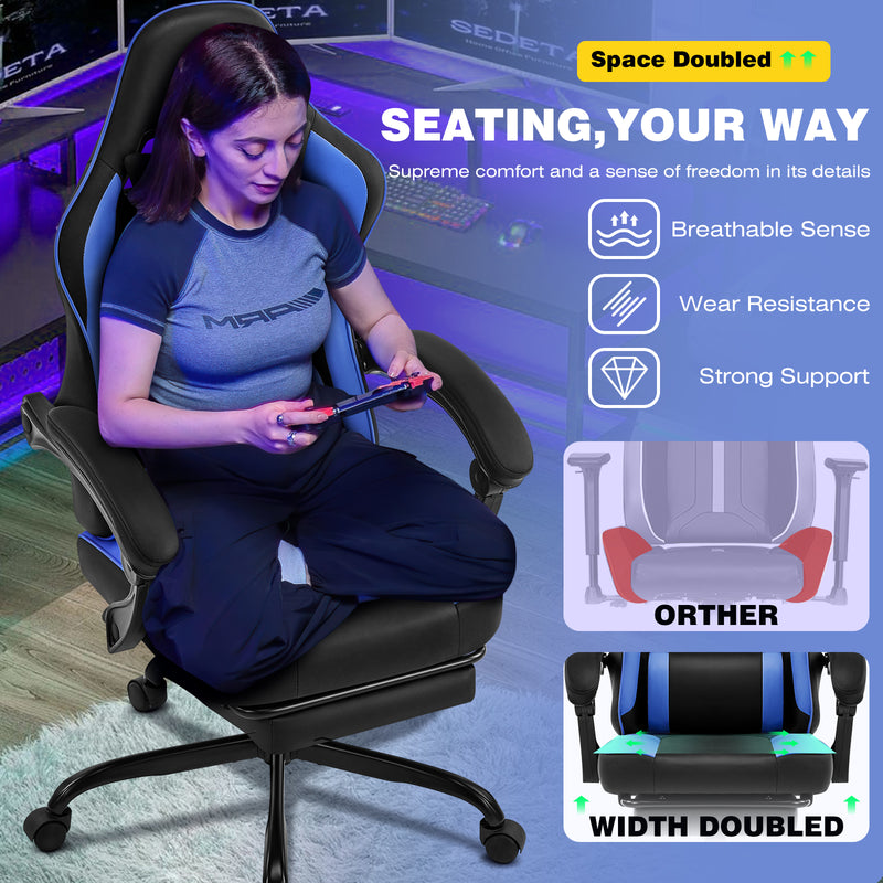 Gaming Chair with Footrest