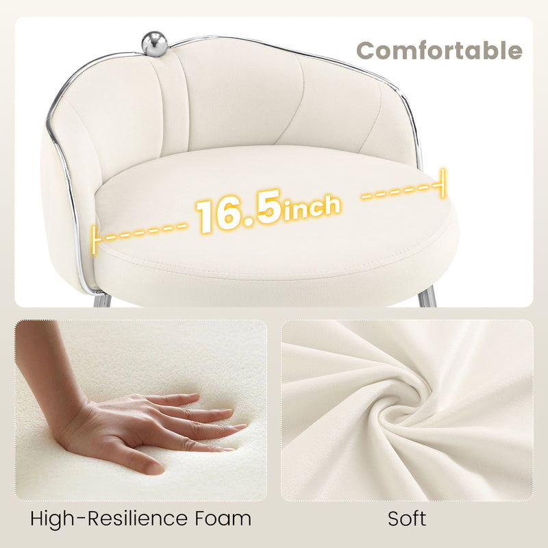 Furniliving Cute Vanity Chair With Golden Legs