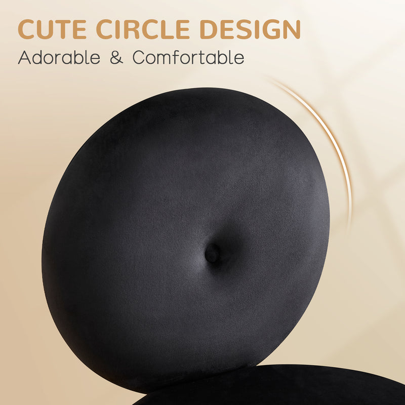 Velvet Vanity Chair with Casters