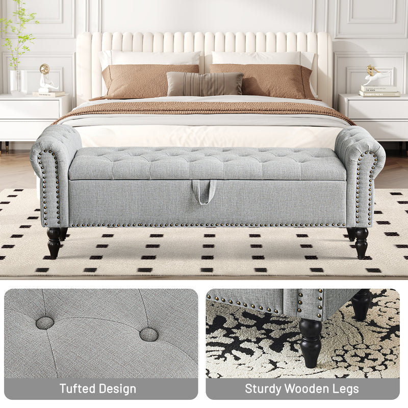 furniliving 63" Ottoman Bench With Storage