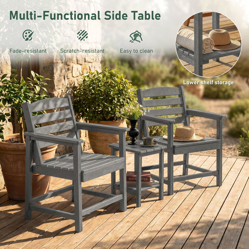 5-Piece Outdoor Dining Set, 67" HDPE Dining Table and Chairs for 4,Outdoor Furniture Set for Backyard