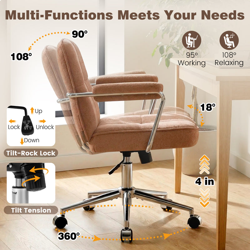 Adjustable Swivel Home Office Desk Chair With Wheels
