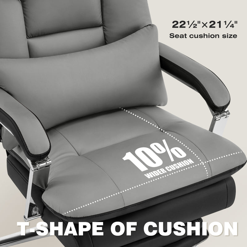 Furniliving faux leather office chair with footrest