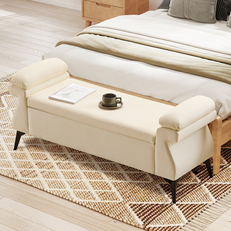 51” Storage Bench with Armrest Cushion