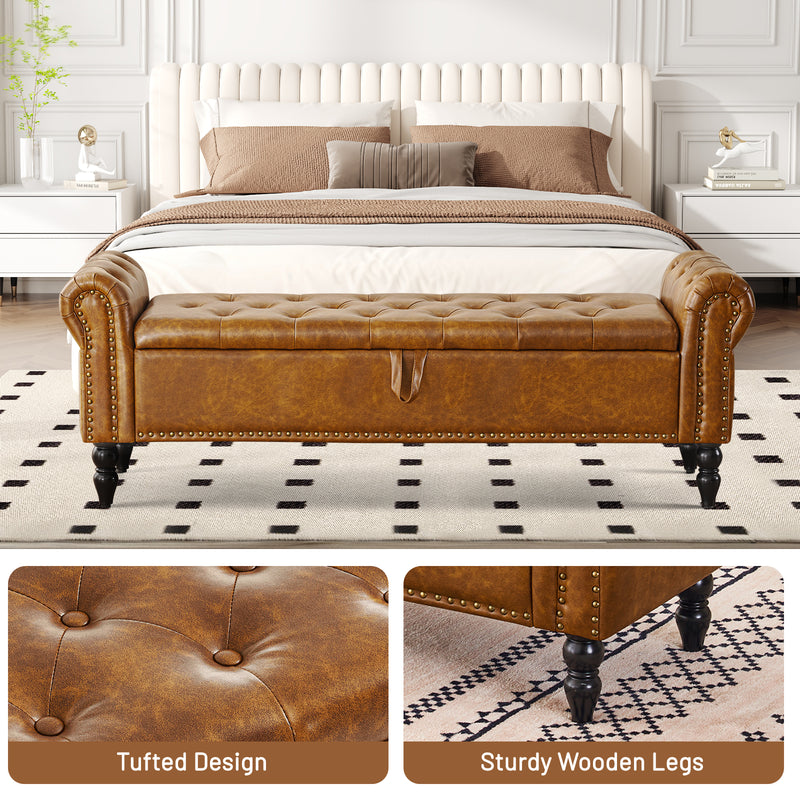 furniliving 63" Ottoman Bench With Storage