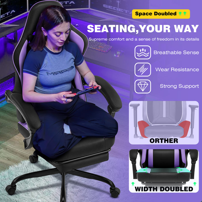 Gaming Chair with Footrest