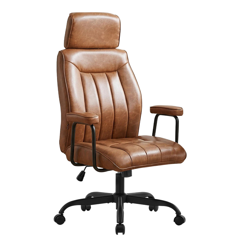 Mid-Century High Back Leather Executive Chair
