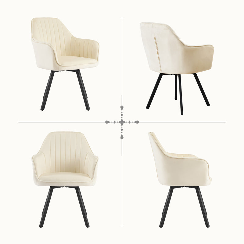 Furniliving 2-Pcs Mid Century Dining Chairs Upholstered Dining Room Chairs With Armrest