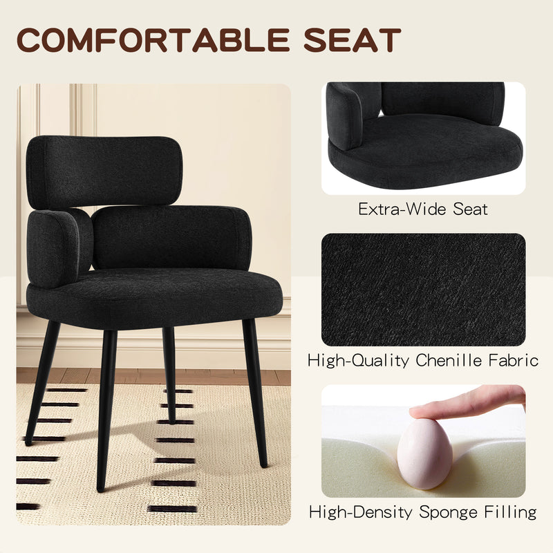 Modern Accent Dining Chair ,Upholstered Vanity Chair With Arms