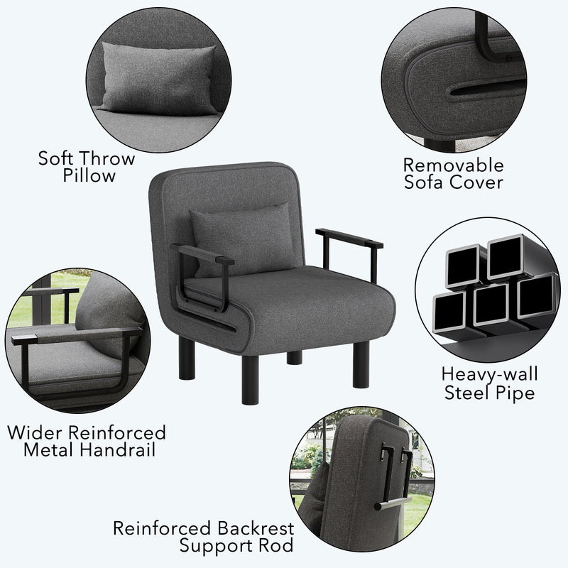 Furniliving Foldable Sofa Chair 4-in-1 Multi-Functional Lounge Chair