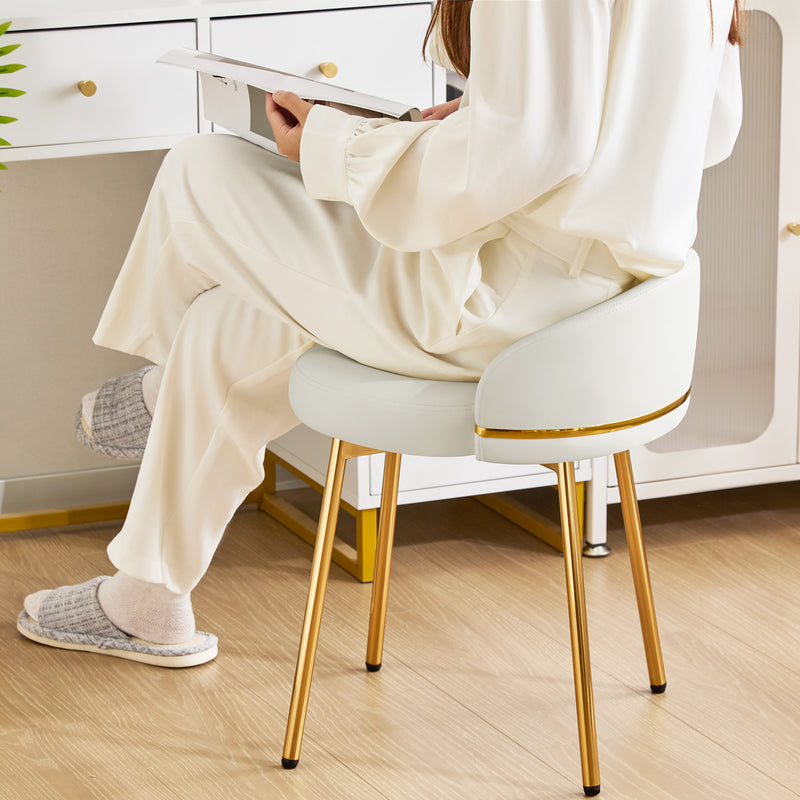 Cute Vanity Chair With Golden Legs