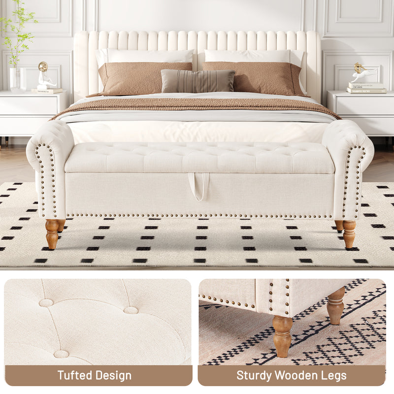 furniliving 63" Ottoman Bench With Storage