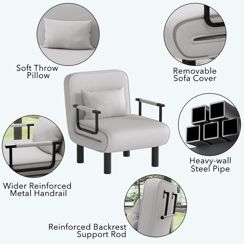 Furniliving Foldable Sofa Chair 4-in-1 Multi-Functional Lounge Chair