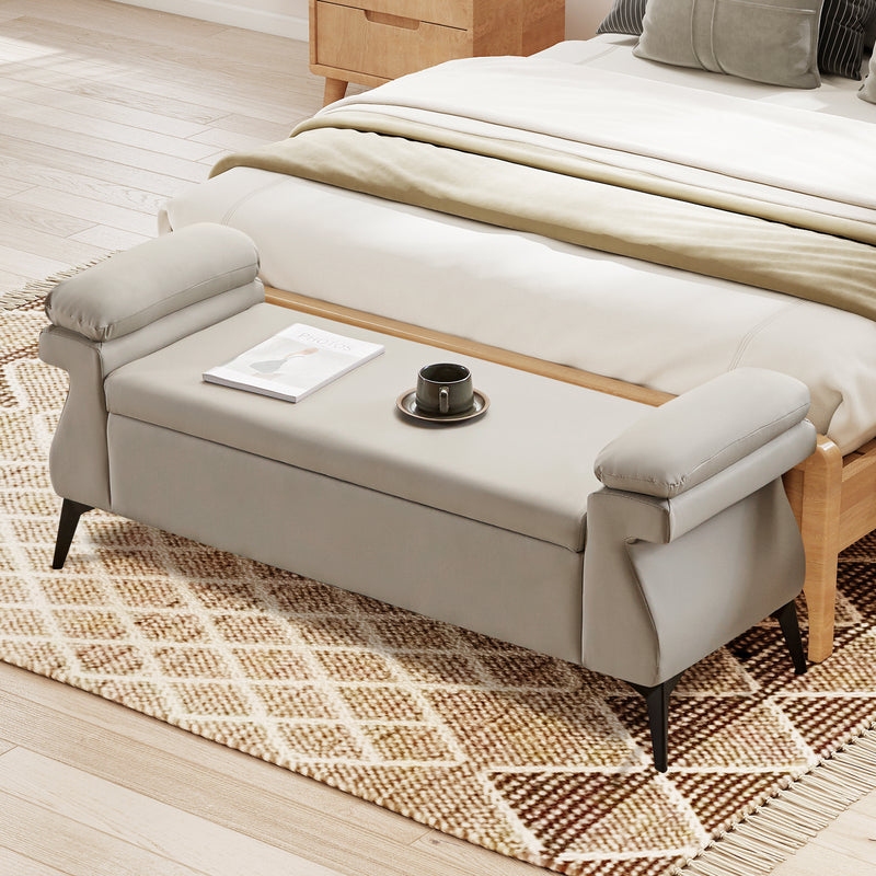 51” Storage Bench with Armrest Cushion