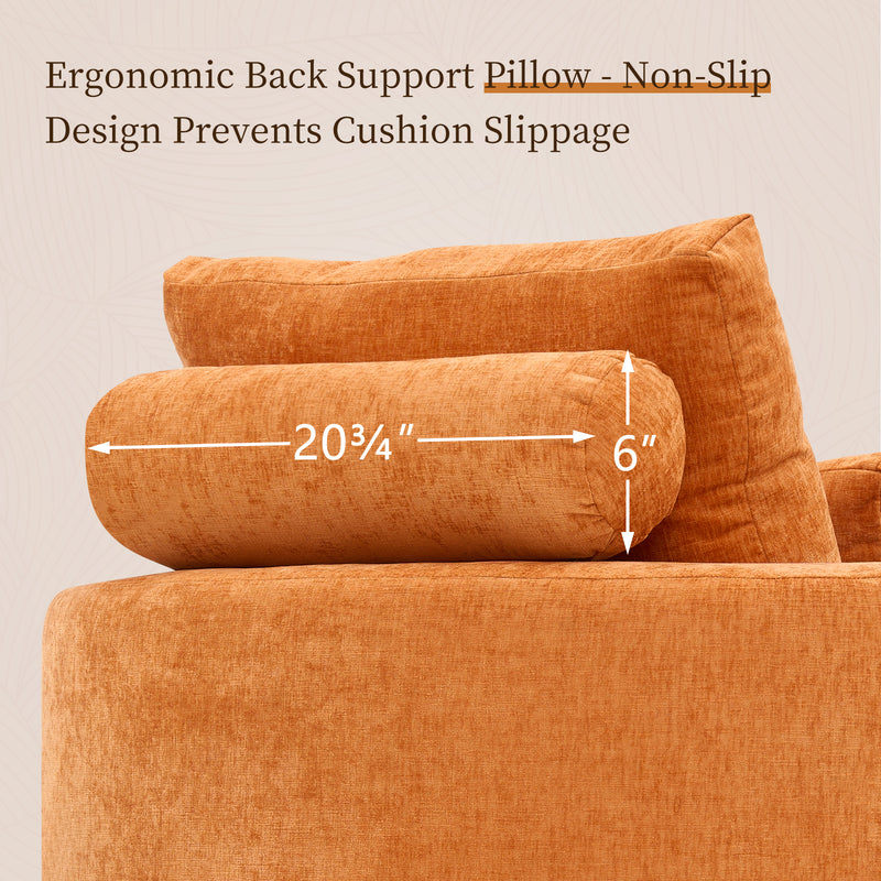 360° Swivel Oversized Barrel Chair, Chenille Upholstered Round Accent Chair