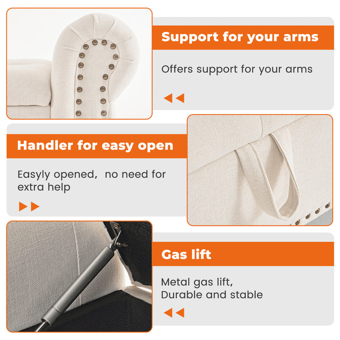 Zakhar Button Tufted Storage Bedroom Bench