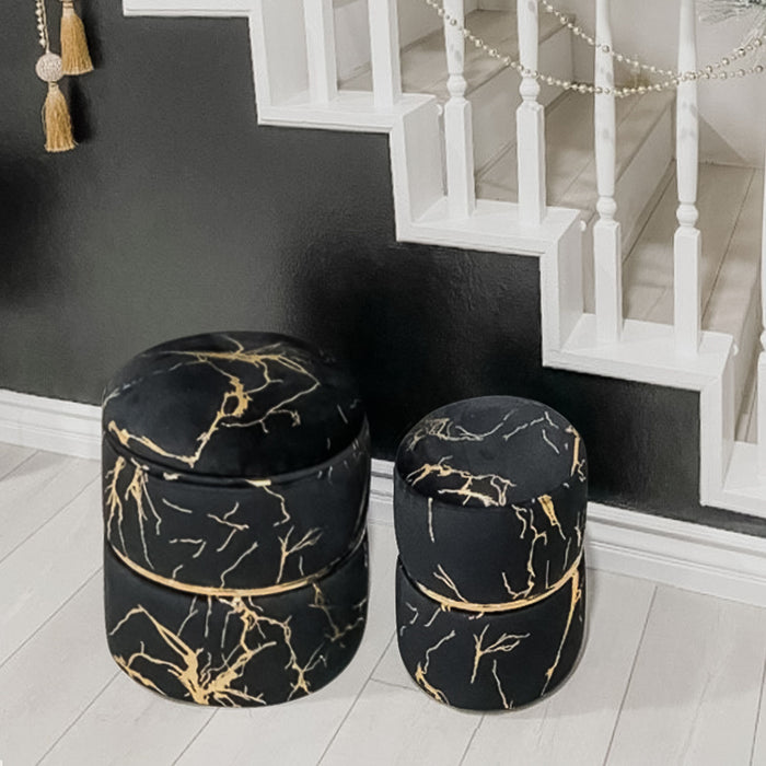 Sena velvet storage ottoman
