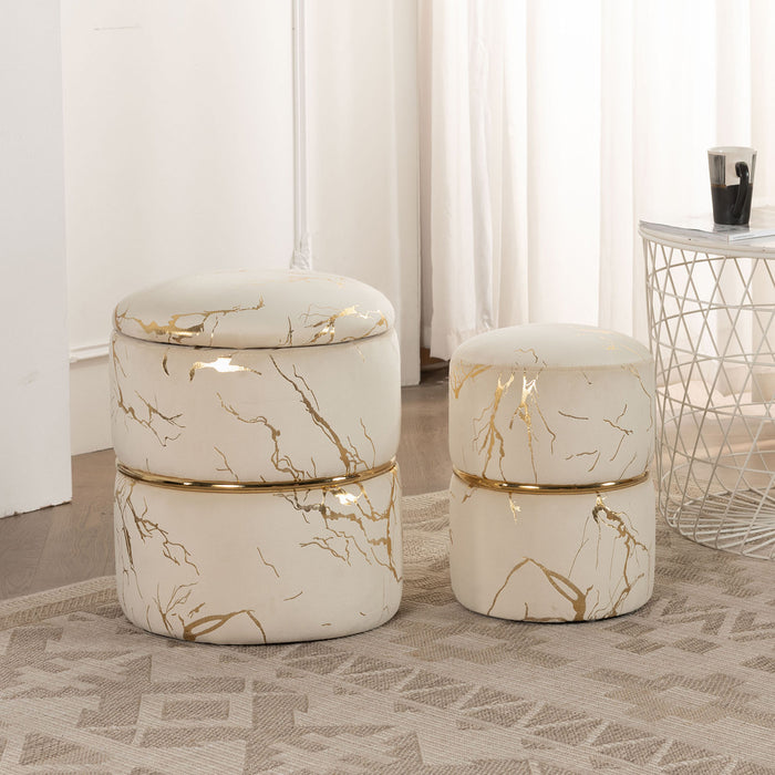 Sena velvet storage ottoman