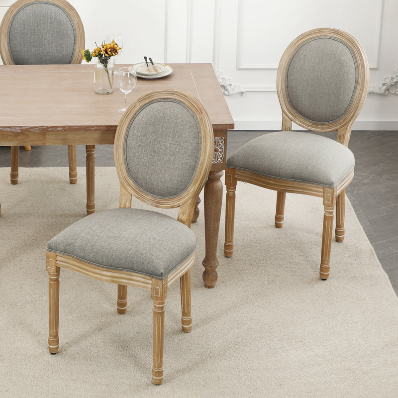 Furniliving French Country Dining Chairs Set of 4, King Louis Back, Living Room/Kitchen/Restaurant