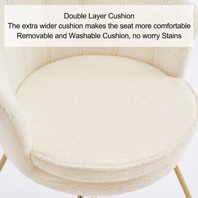 Shell-Shaped Swivel Vanity Chair