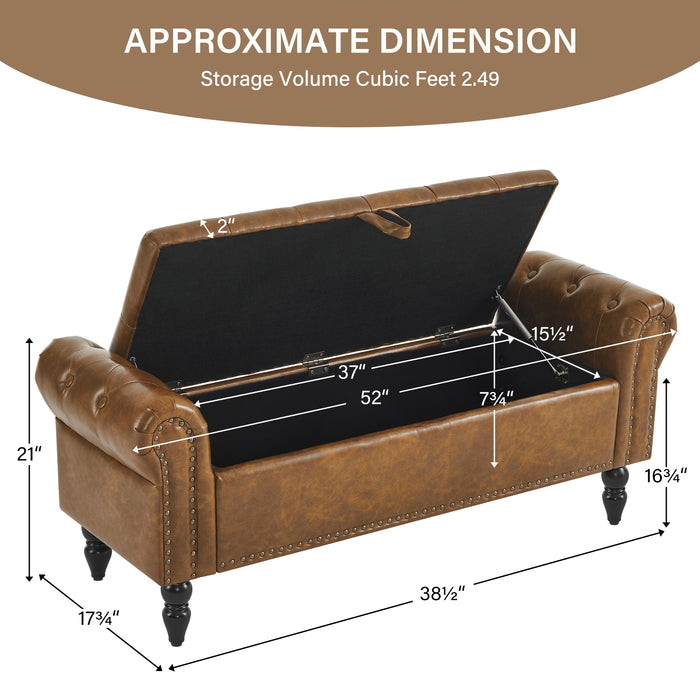 Zakhar Button Tufted Storage Bedroom Bench
