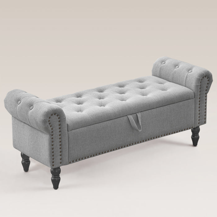 Zakhar Button Tufted Storage Bedroom Bench