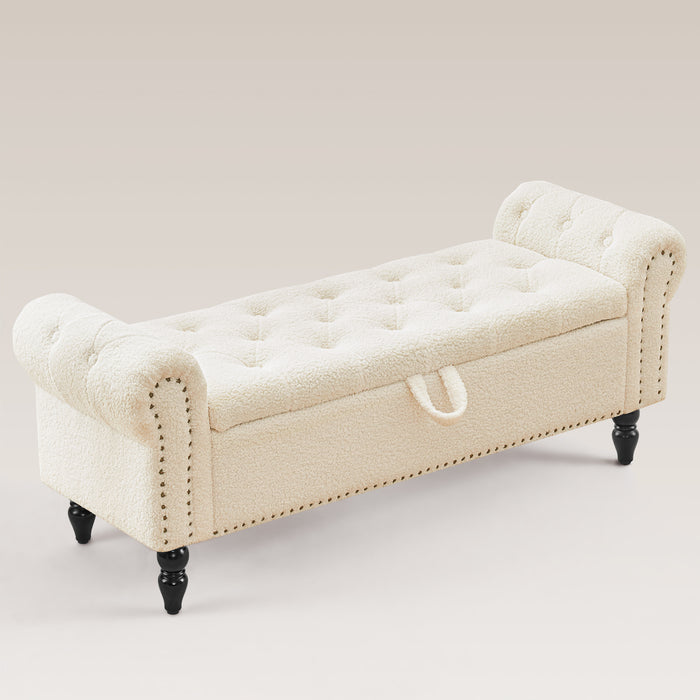 Zakhar Button Tufted Storage Bedroom Bench