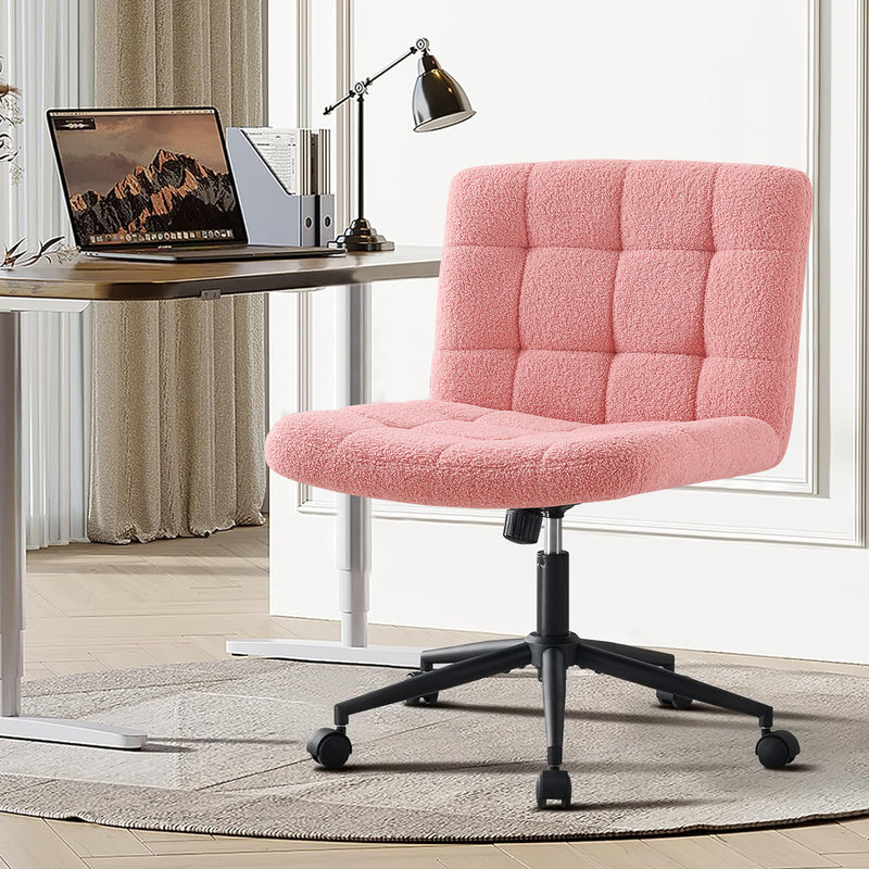 Keavey PU Leather Swivel Home Office Chair White