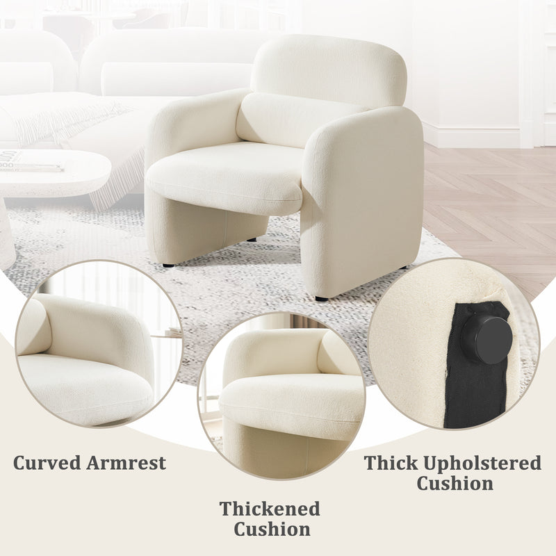 Wide and Deep Seat Chenille Lounge Chair,