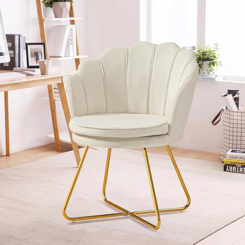 Shell-Shaped Swivel Vanity Chair